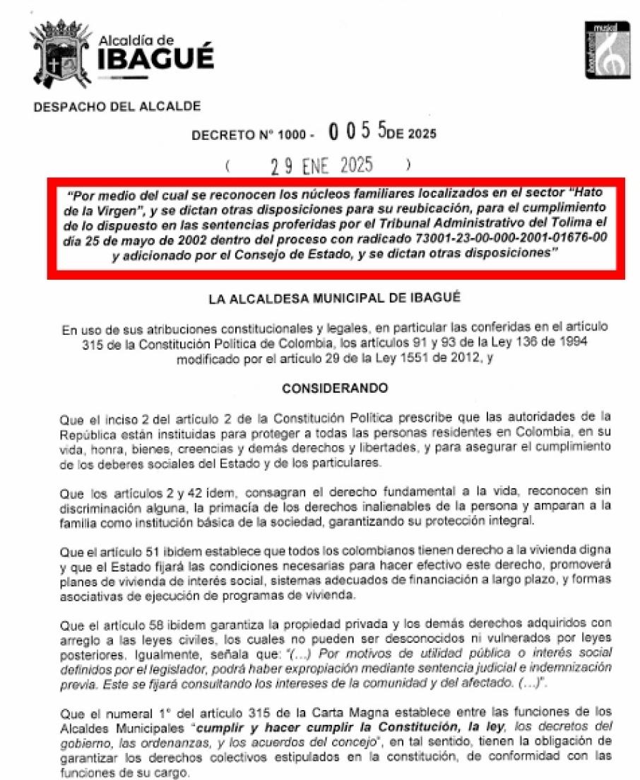 Decreto N° 1000-0055 de 2025