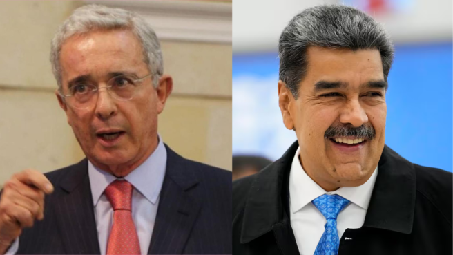 Álvaro Uribe, expresidente de Colombia, Nicolás Maduro, presidente de Venezuela