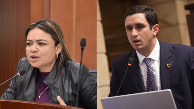 Lina garrido, y Jorge Tovar, vicepresidentes de la Cámara de Representantes.