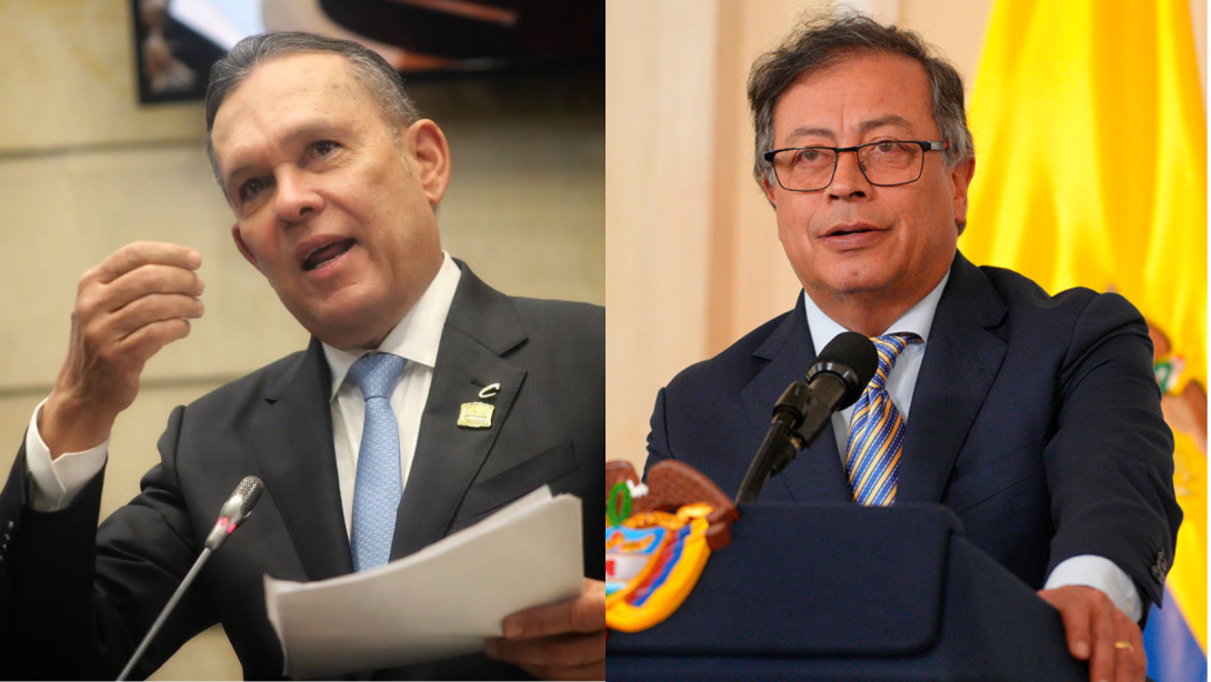 Efrain Cepeda, presidente del Congreso, Gustavo Petro, presidente de la República.